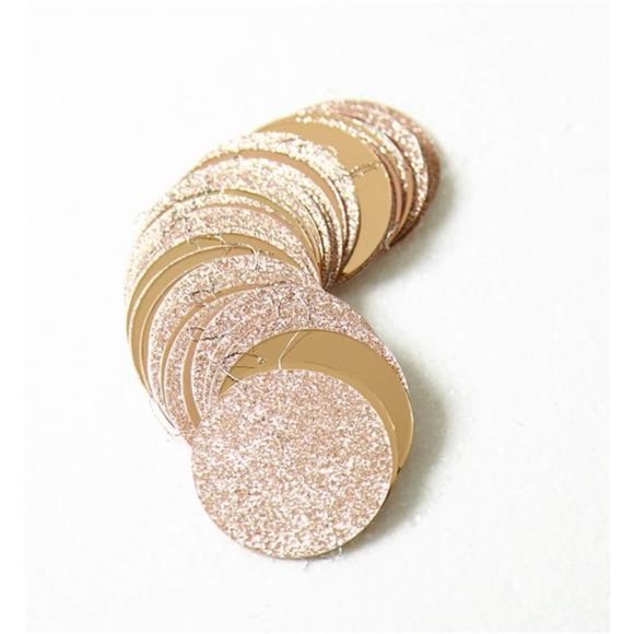 Glitter Champagne Gold Decorations Paper Circle Dots Garland Party Streamers - Picture 3 of 6